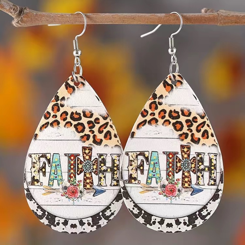 FAITH Faux Leather Earrings!! NWT!!